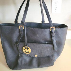 Michael Kors Leather Top-Zip Tote Bag